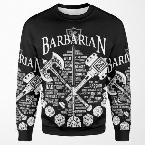 Rpg Class Series Barbarian White Version All-over-print Unisex Sweatshirt