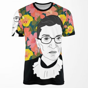 Ruth Bader Ginsburg Floral All-over-print T-shirt