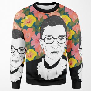 Ruth Bader Ginsburg Floral All-over-print Unisex Sweatshirt