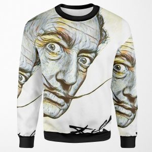 Salvador Dali Portrait Weird Look Yellow And Blue All-over-print Unisex Sweatshirt