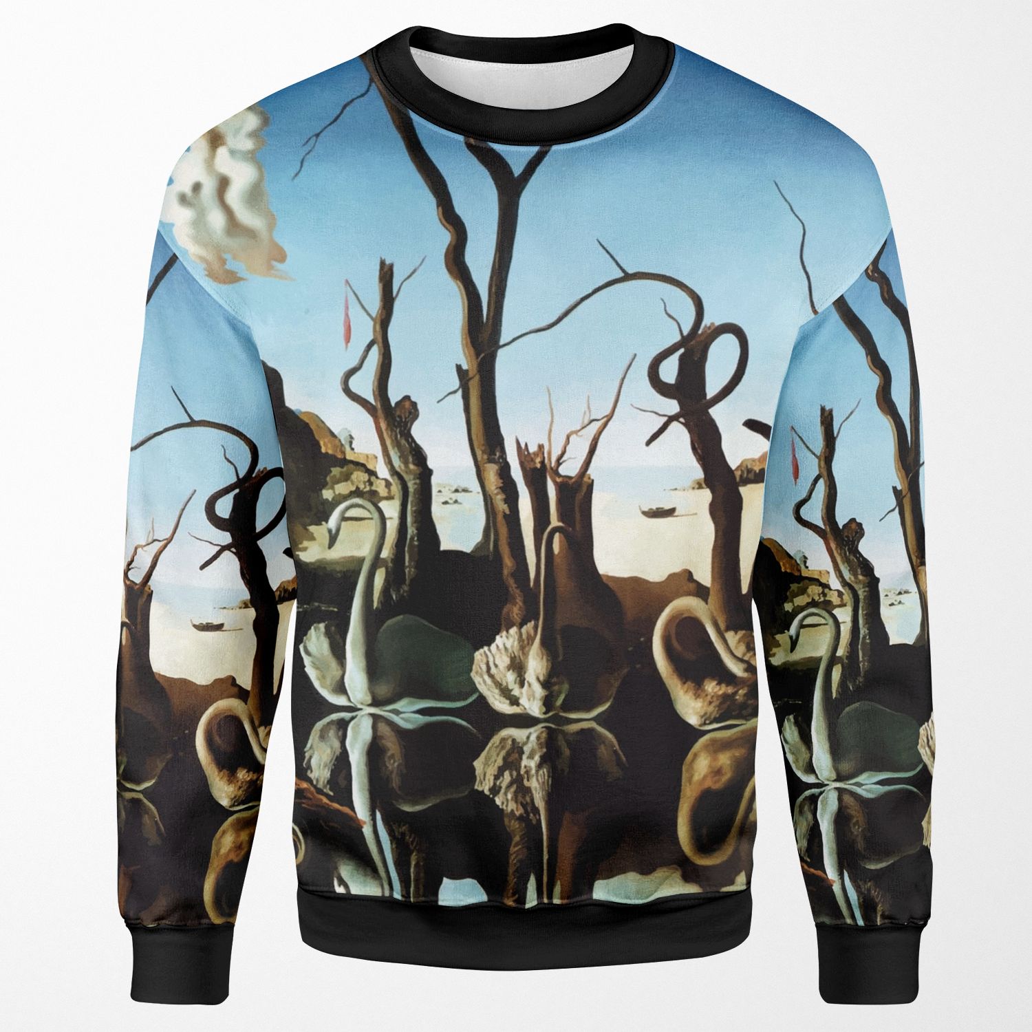 Salvador Dali Swans Reflecting Elephants All-over-print Unisex Sweatshirt