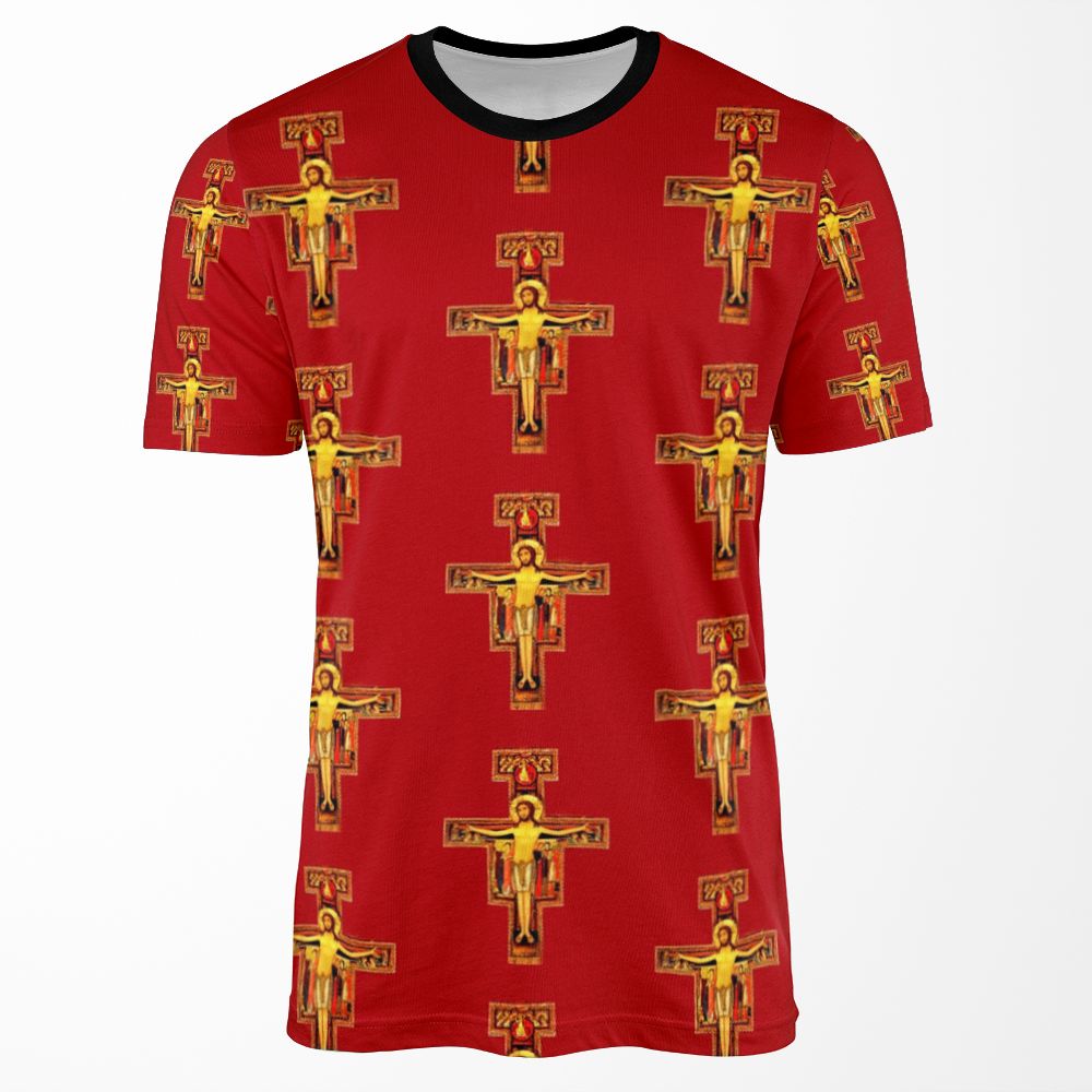 San Damiano Crucifix St Francis Of Assisi All-over-print T-shirt