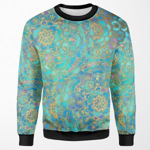 Sapphire And Jade Stained Glass Mandalas All-over-print Unisex Sweatshirt