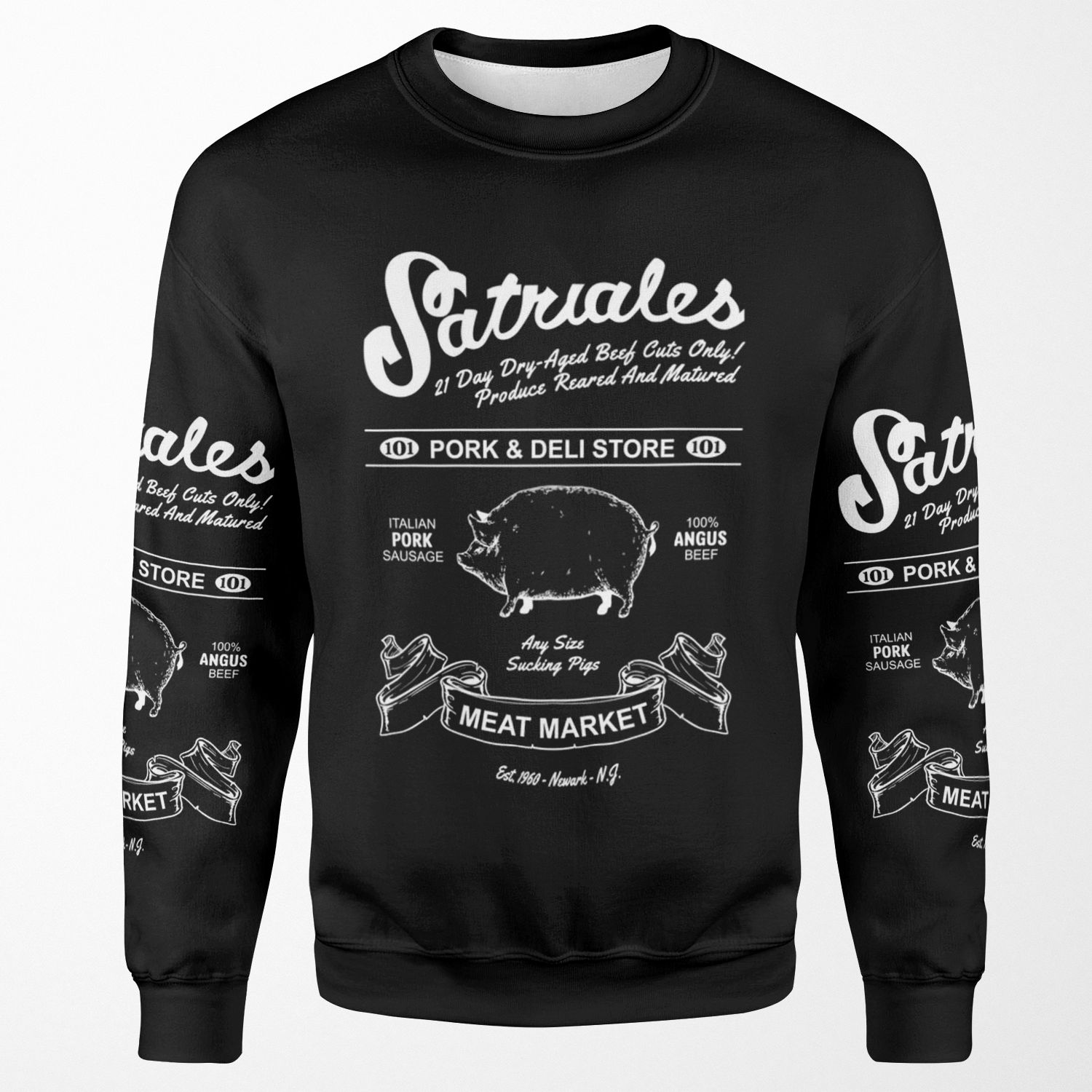 Satriale S Pork And Deli Store Darks All-over-print Unisex Sweatshirt