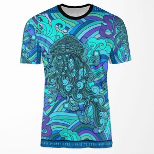Sci String Cheese Incident Psychedelic Jellyfish Jelly Fish Ocean Of My Brain To Much Tequila All-over-print T-shirt