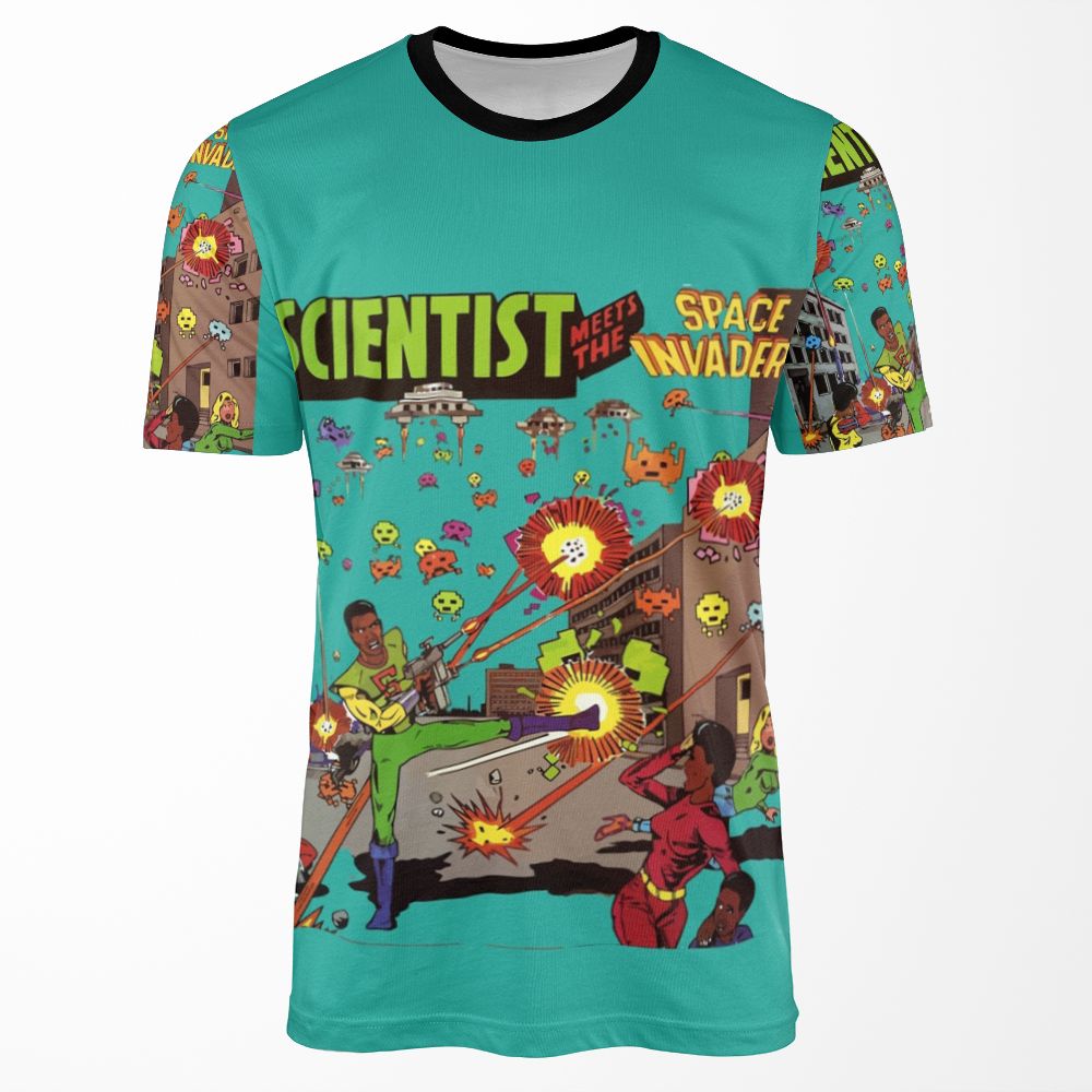 Scientis Meets The Space Invaders All-over-print T-shirt