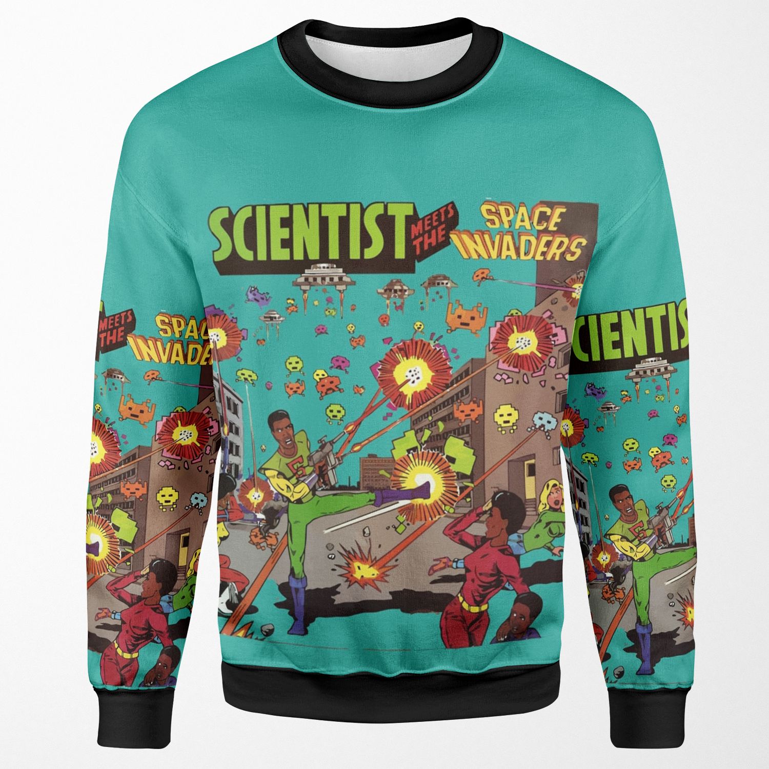Scientis Meets The Space Invaders All-over-print Unisex Sweatshirt