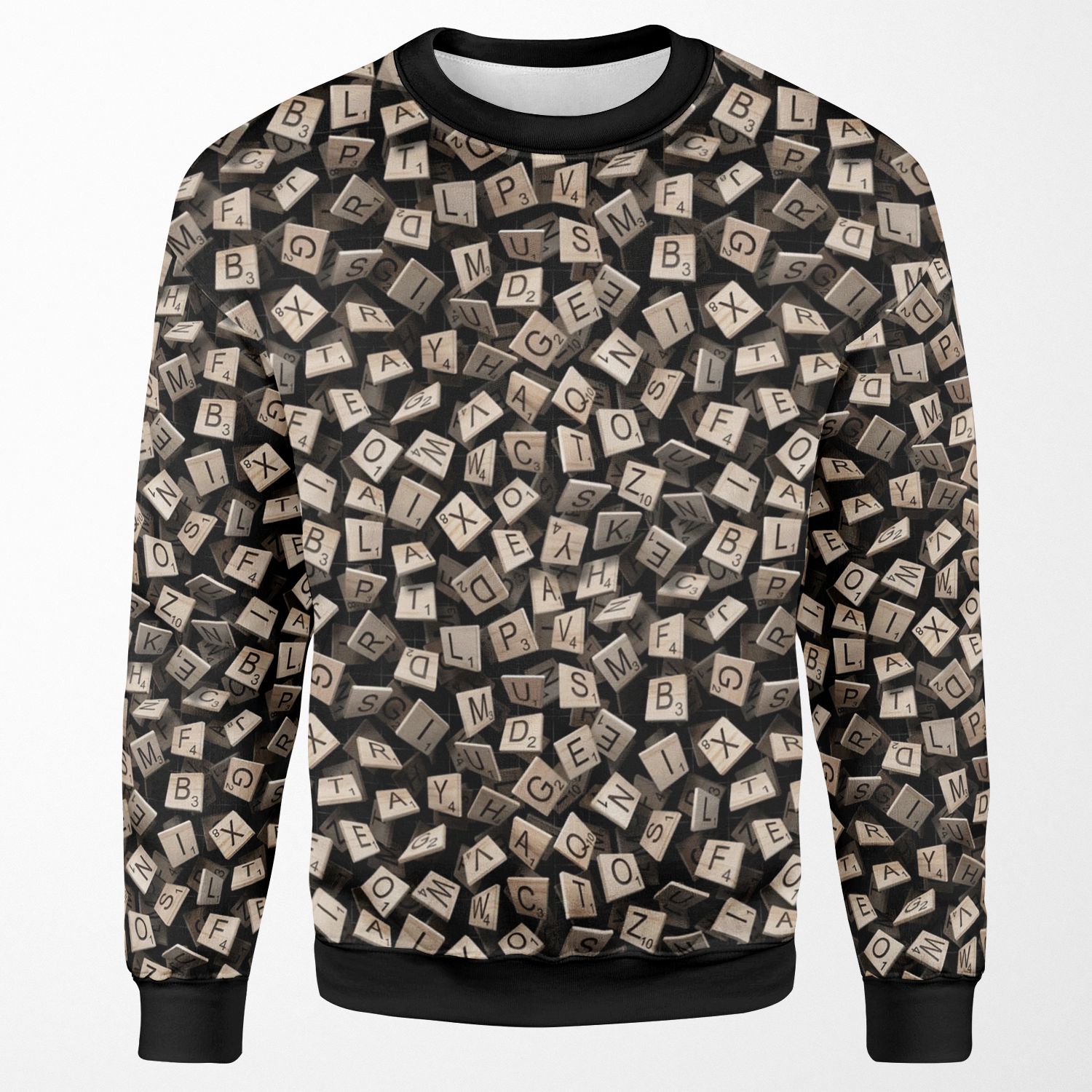 Scrabble Tile Madness Pattern All-over-print Unisex Sweatshirt