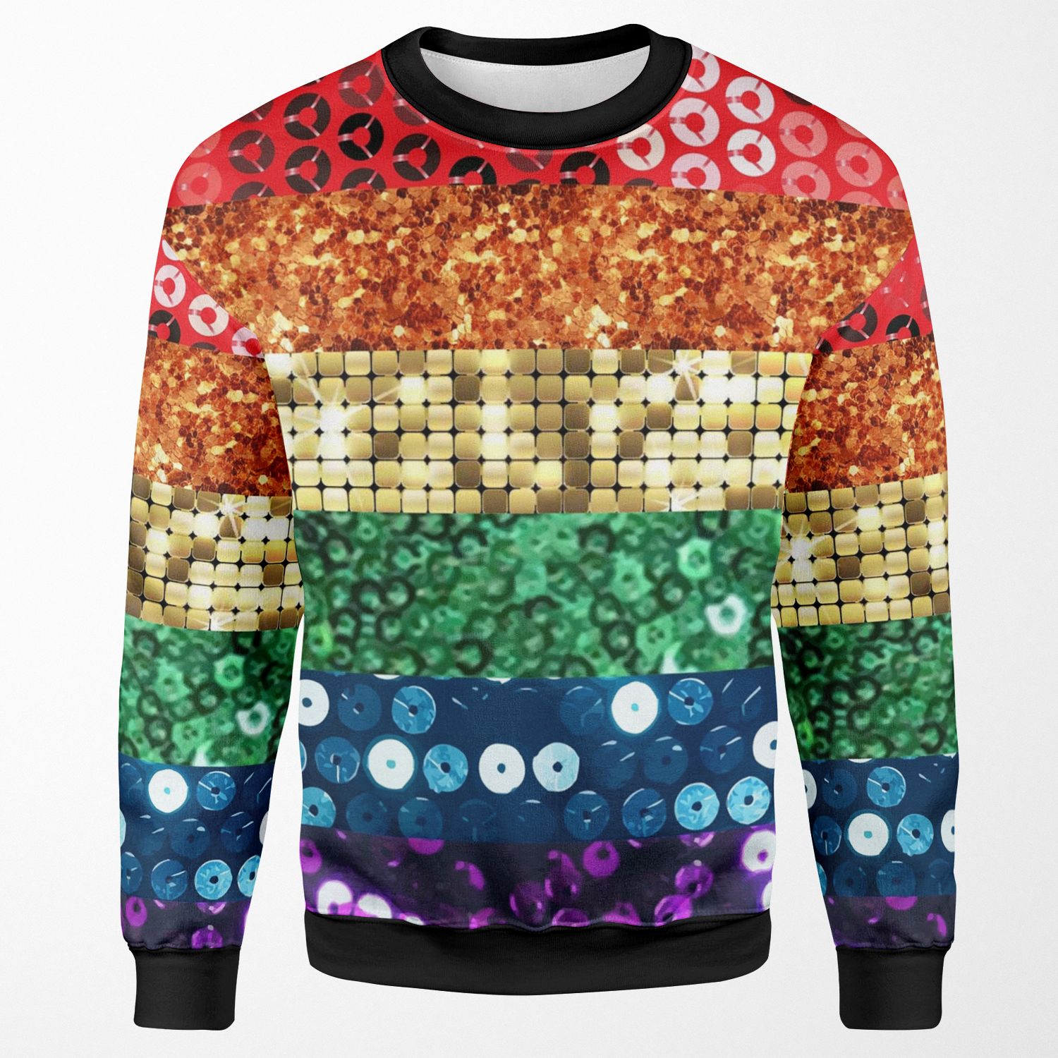 Sequin Print Pride Flag All-over-print Unisex Sweatshirt