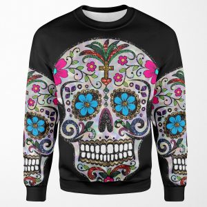 Sequin Print Sugar Skulls All-over-print Unisex Sweatshirt