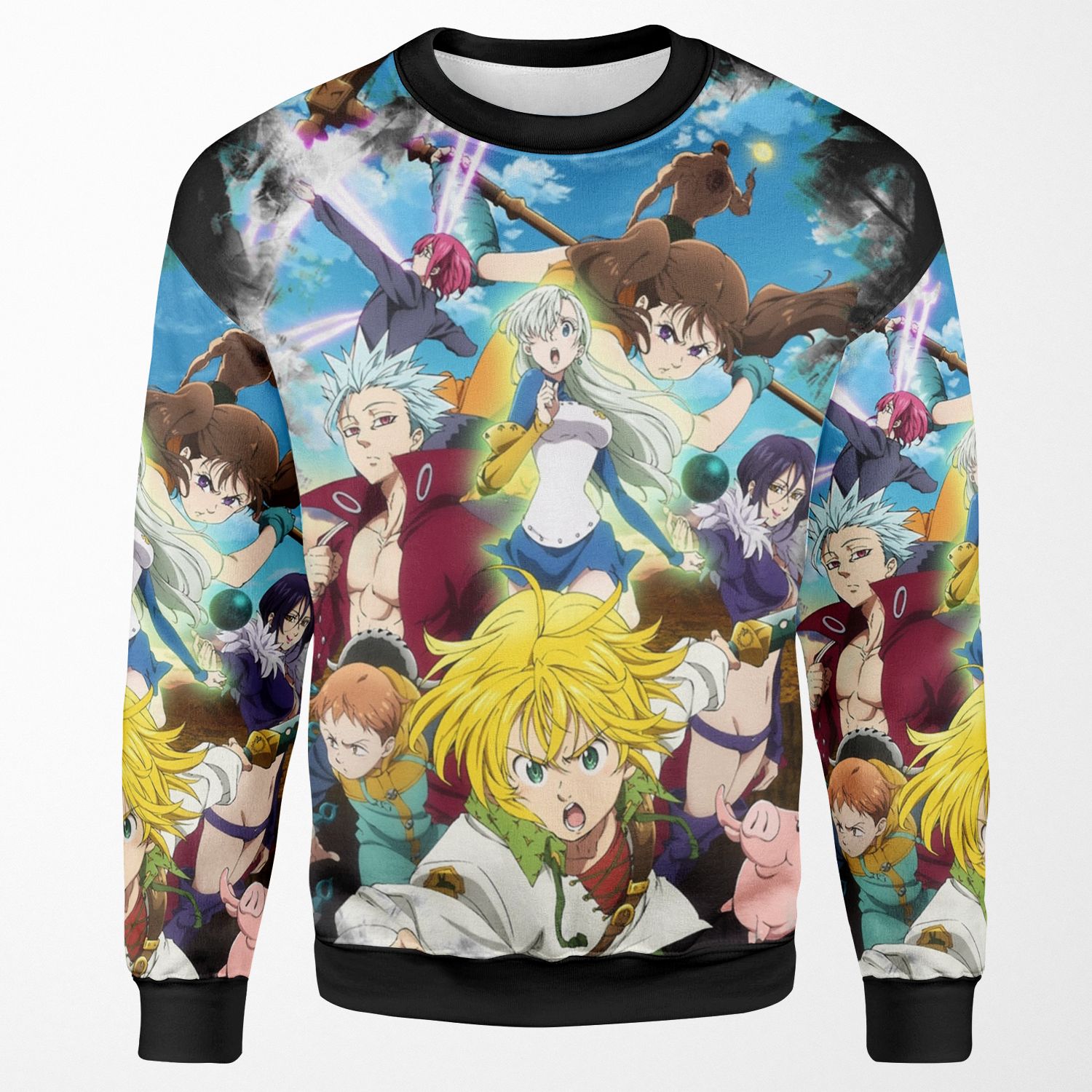 Seven Deadly Sins Black All-over-print Unisex Sweatshirt