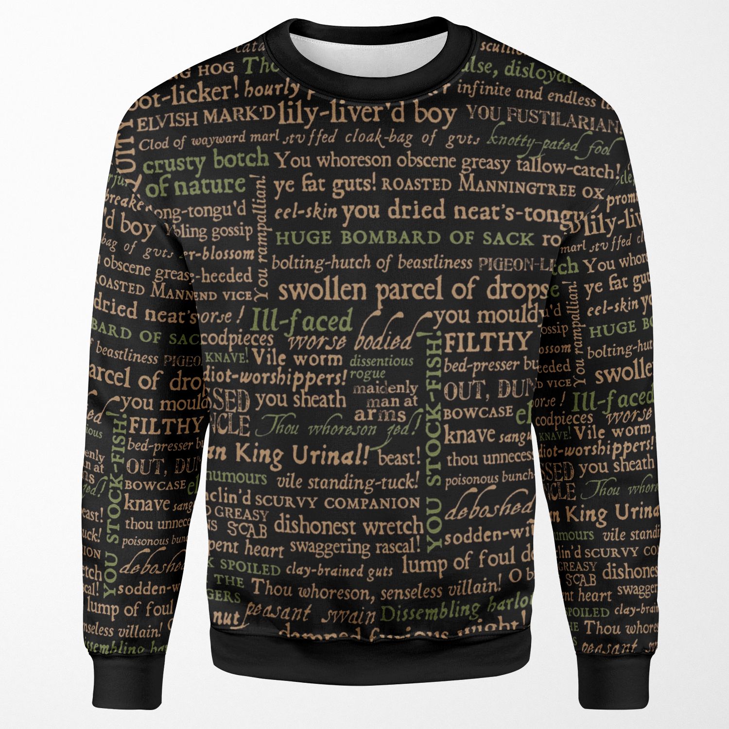 Shakespeare Insults Dark Revised Edition By Incognita All-over-print Unisex Sweatshirt