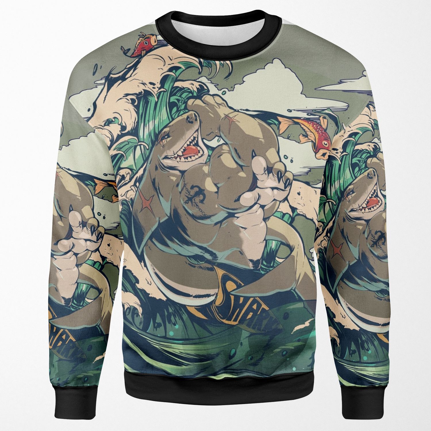 Sharkest Shark Of The Pond All-over-print Unisex Sweatshirt