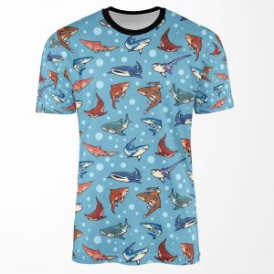 Sharks In The Light Blue All-over-print T-shirt