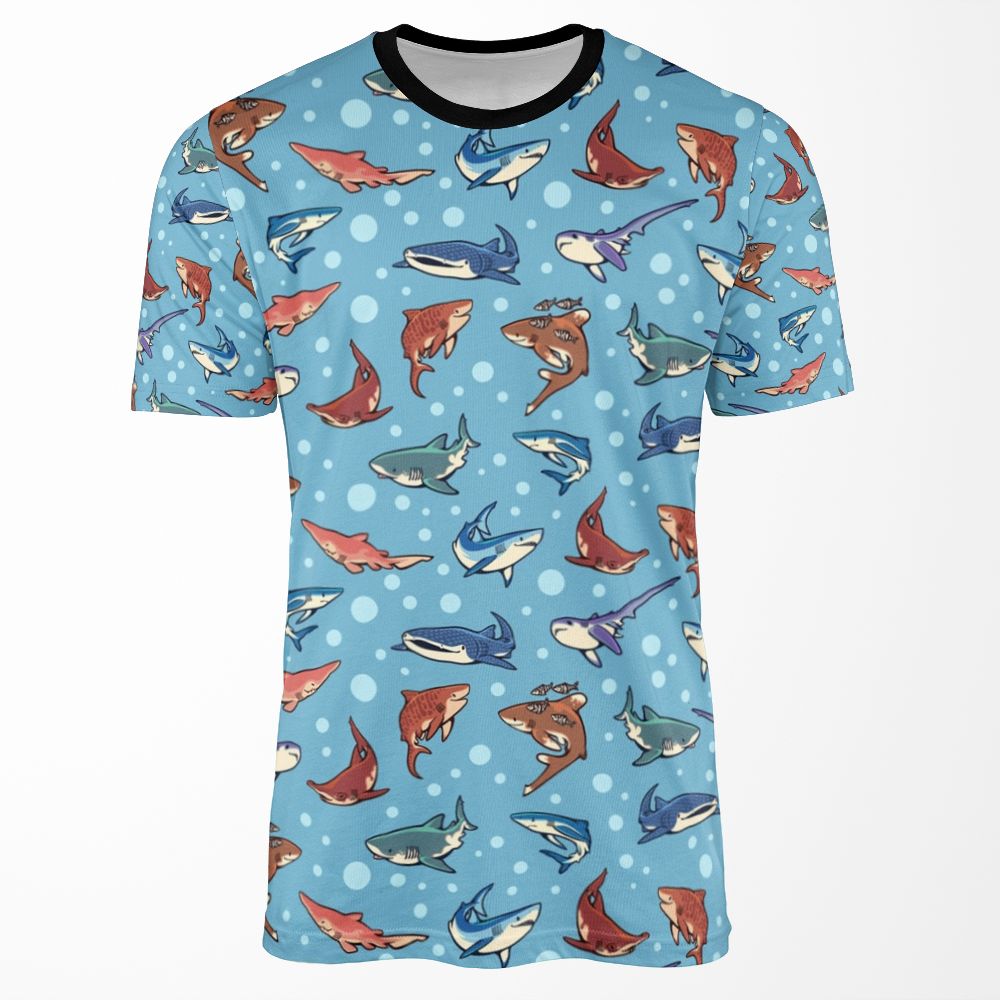 Sharks In The Light Blue All-over-print T-shirt