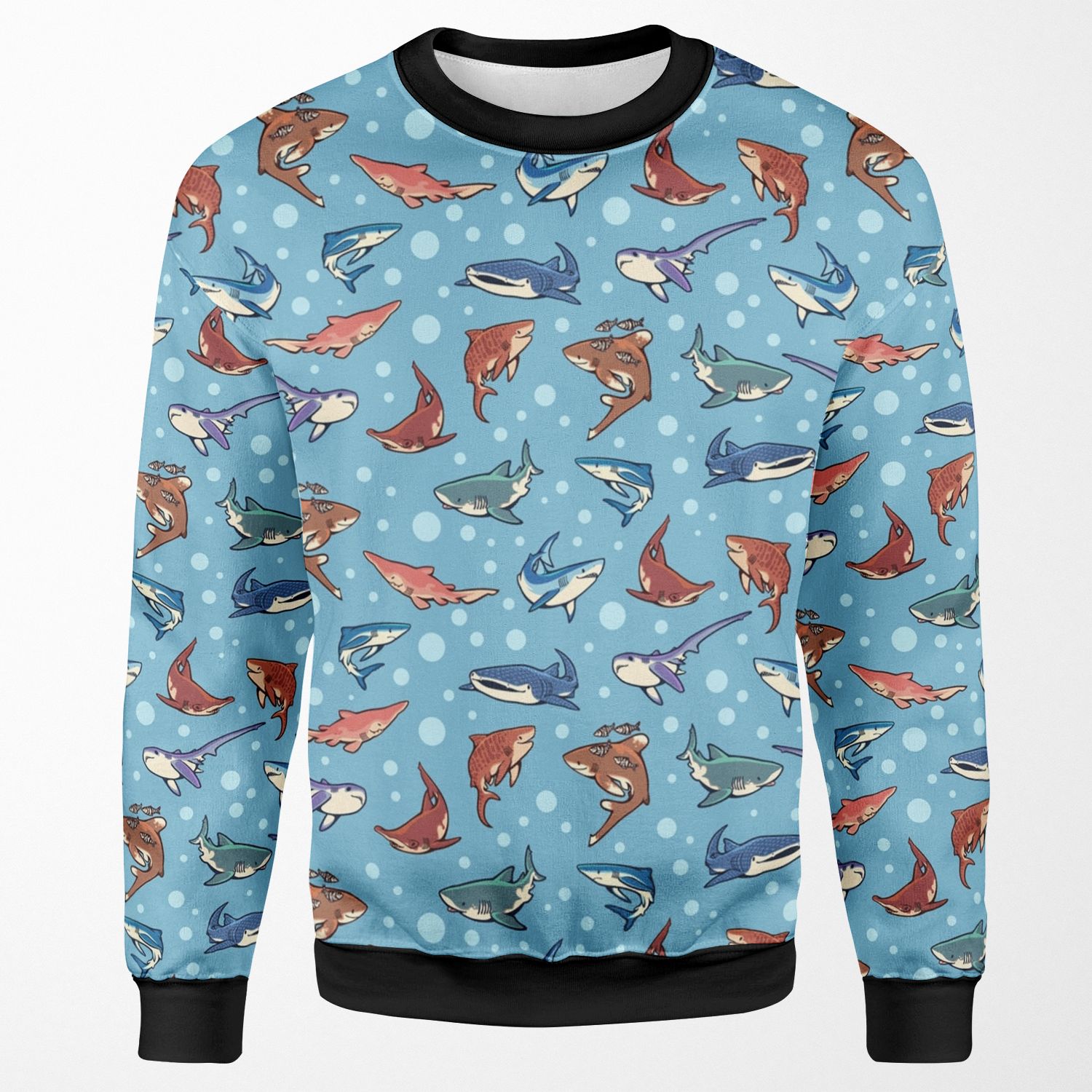 Sharks In The Light Blue All-over-print Unisex Sweatshirt