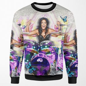 Sheila E Drummer Prince Drum Woman Digital Art By Ionaartdigital All-over-print Unisex Sweatshirt