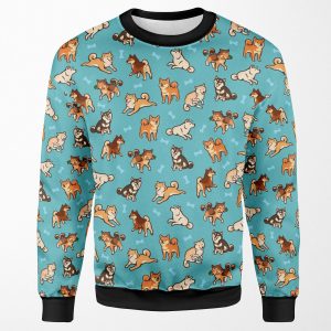 Shibes In Blue All-over-print Unisex Sweatshirt