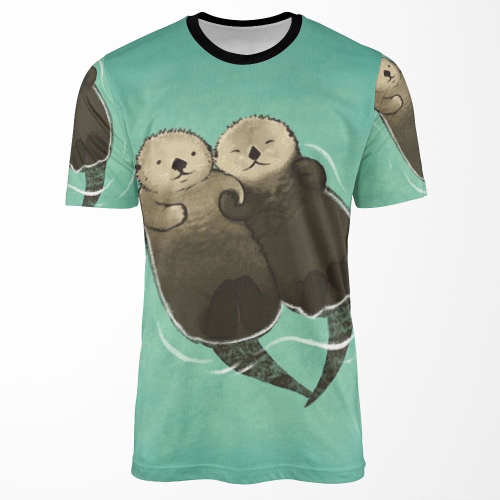 Significant Otters Otters Holding Hands All-over-print T-shirt