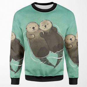 Significant Otters Otters Holding Hands All-over-print Unisex Sweatshirt