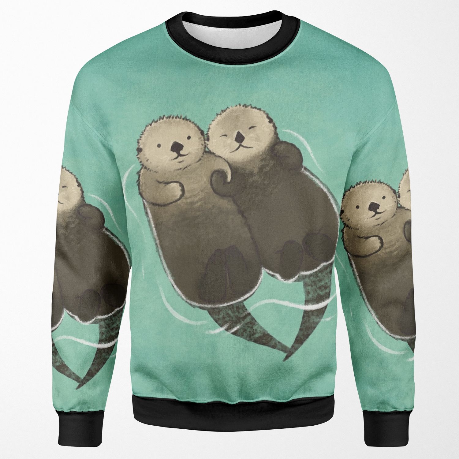 Significant Otters Otters Holding Hands All-over-print Unisex Sweatshirt