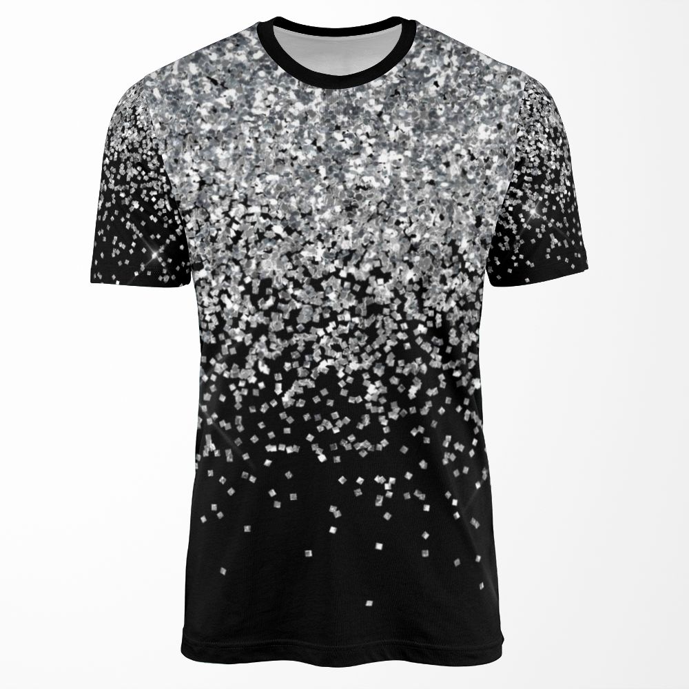 Silver Glitter All-over-print T-shirt