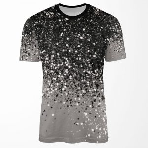 Silver Gray Glitter 1 Faux Glitter Shiny Decor Art All-over-print T-shirt