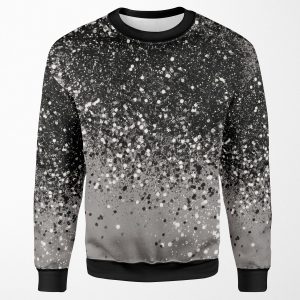 Silver Gray Glitter 1 Faux Glitter Shiny Decor Art All-over-print Unisex Sweatshirt