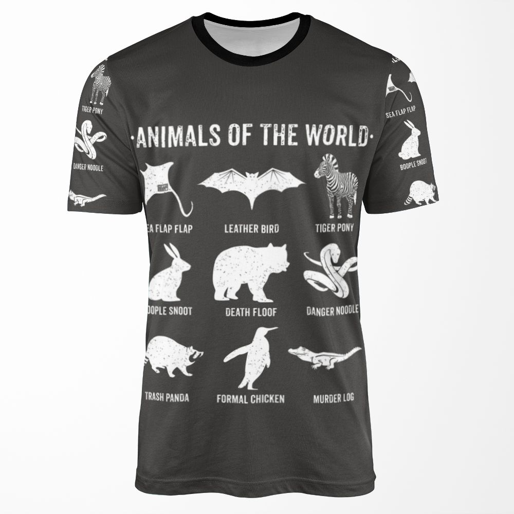 Simple Vintage Humor Funny Rare Animals Of The World All-over-print T-shirt