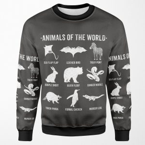 Simple Vintage Humor Funny Rare Animals Of The World All-over-print Unisex Sweatshirt
