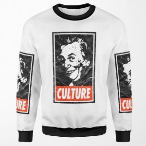 Sir Les Culture White Distressed Look All-over-print Unisex Sweatshirt