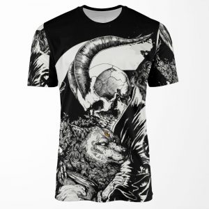 Skull Boy And The Wolf All-over-print T-shirt
