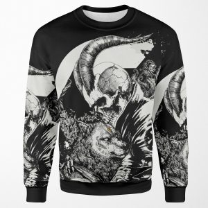 Skull Boy And The Wolf All-over-print Unisex Sweatshirt