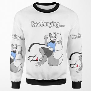 Sleepy Furry Wolf Snoozing And Recharging All-over-print Unisex Sweatshirt
