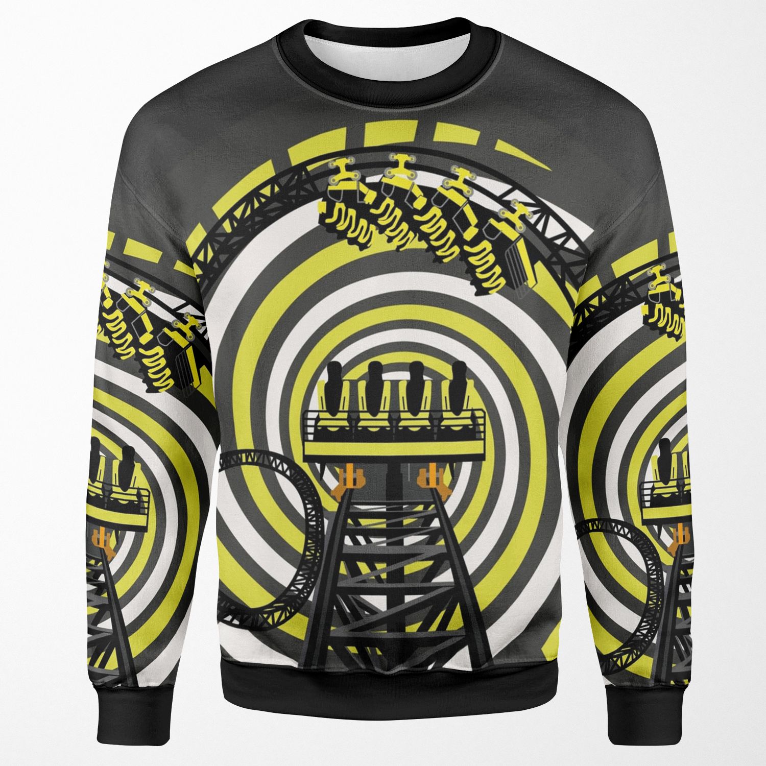 Smile Forever Shirt Design Black And Yellow Gerstlauer Infinity Coaster All-over-print Unisex Sweatshirt