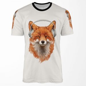 Smiling Musical Fox All-over-print T-shirt