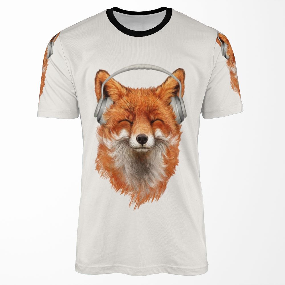 Smiling Musical Fox All-over-print T-shirt