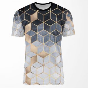 Soft Blue Gradient Cubes All-over-print T-shirt
