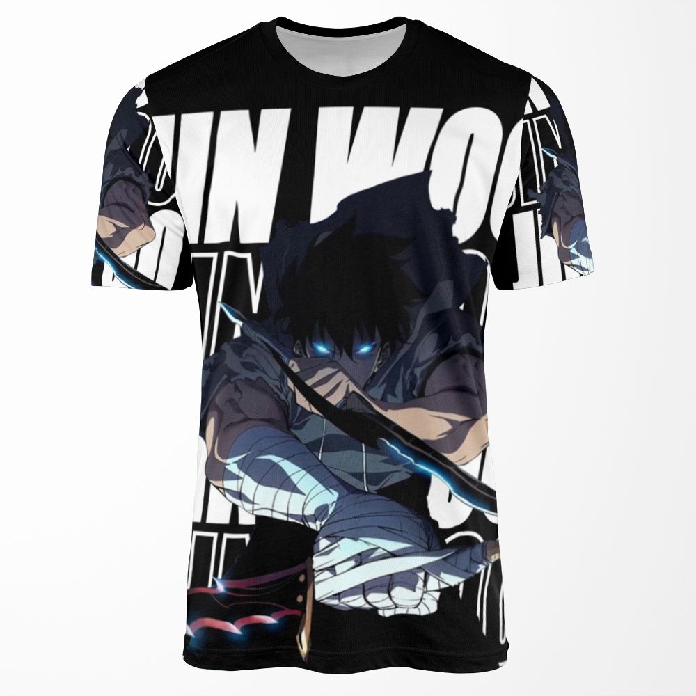 Solo Leveling Sung Jin Woo For Dark Background All-over-print T-shirt