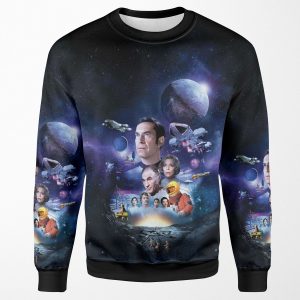 Space 1999 Art 002 No Logo With Nuclear Explosion Behind The Moon All-over-print Unisex Sweatshirt