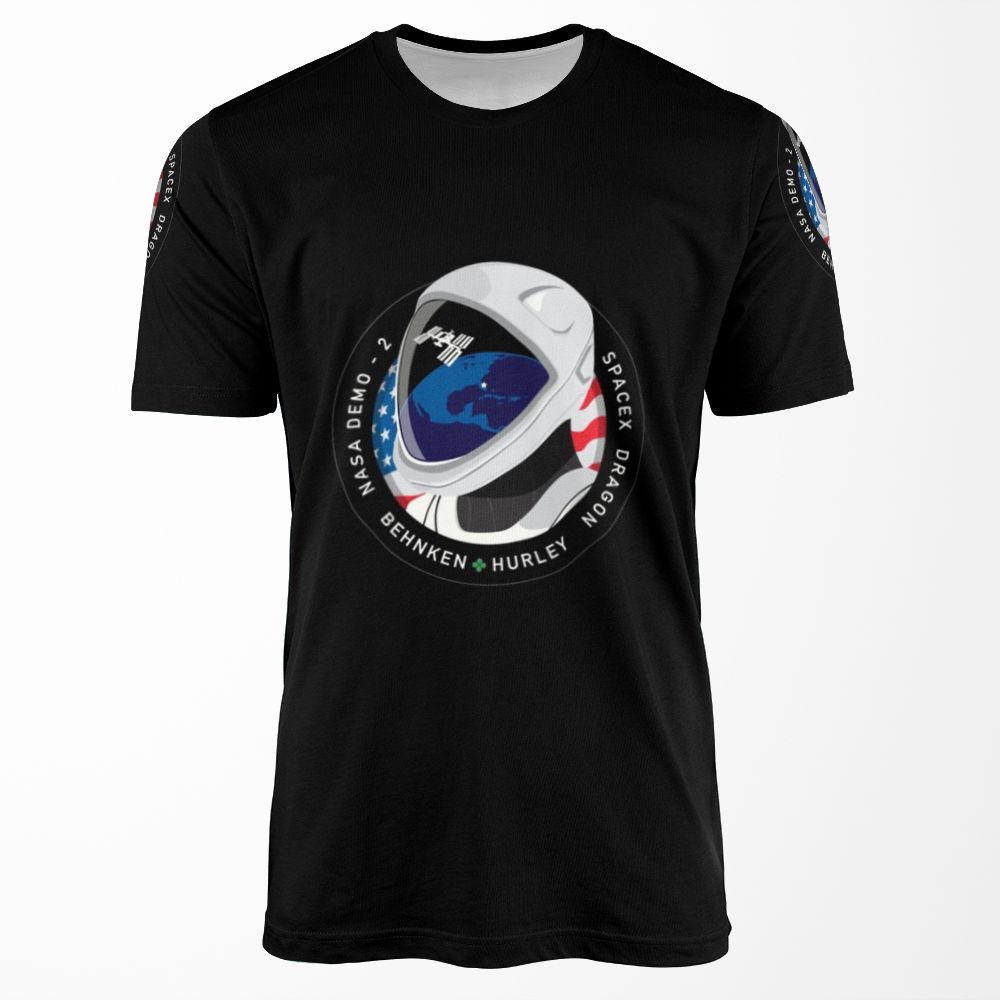 Spacex Nasa Crew Dragon Dm 2 Mission Patch All-over-print T-shirt