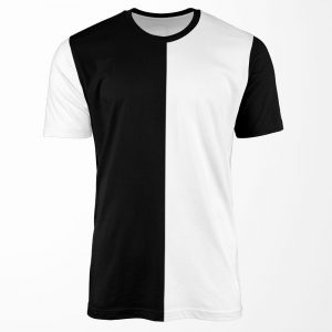 Split Black And White All-over-print T-shirt