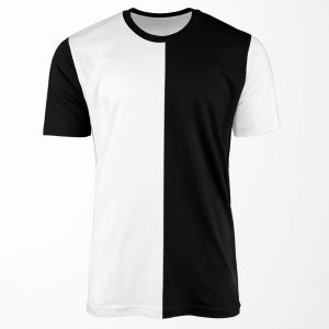 Split White And Black All-over-print T-shirt