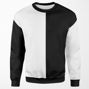 Split White And Black All-over-print Unisex Sweatshirt