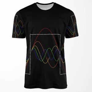 Square Wave Fourier Transform Night Edition All-over-print T-shirt