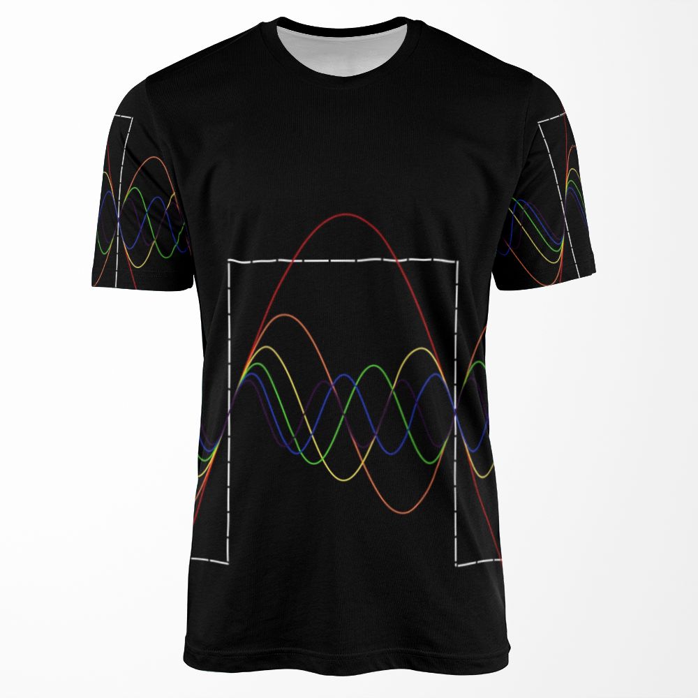 Square Wave Fourier Transform Night Edition All-over-print T-shirt