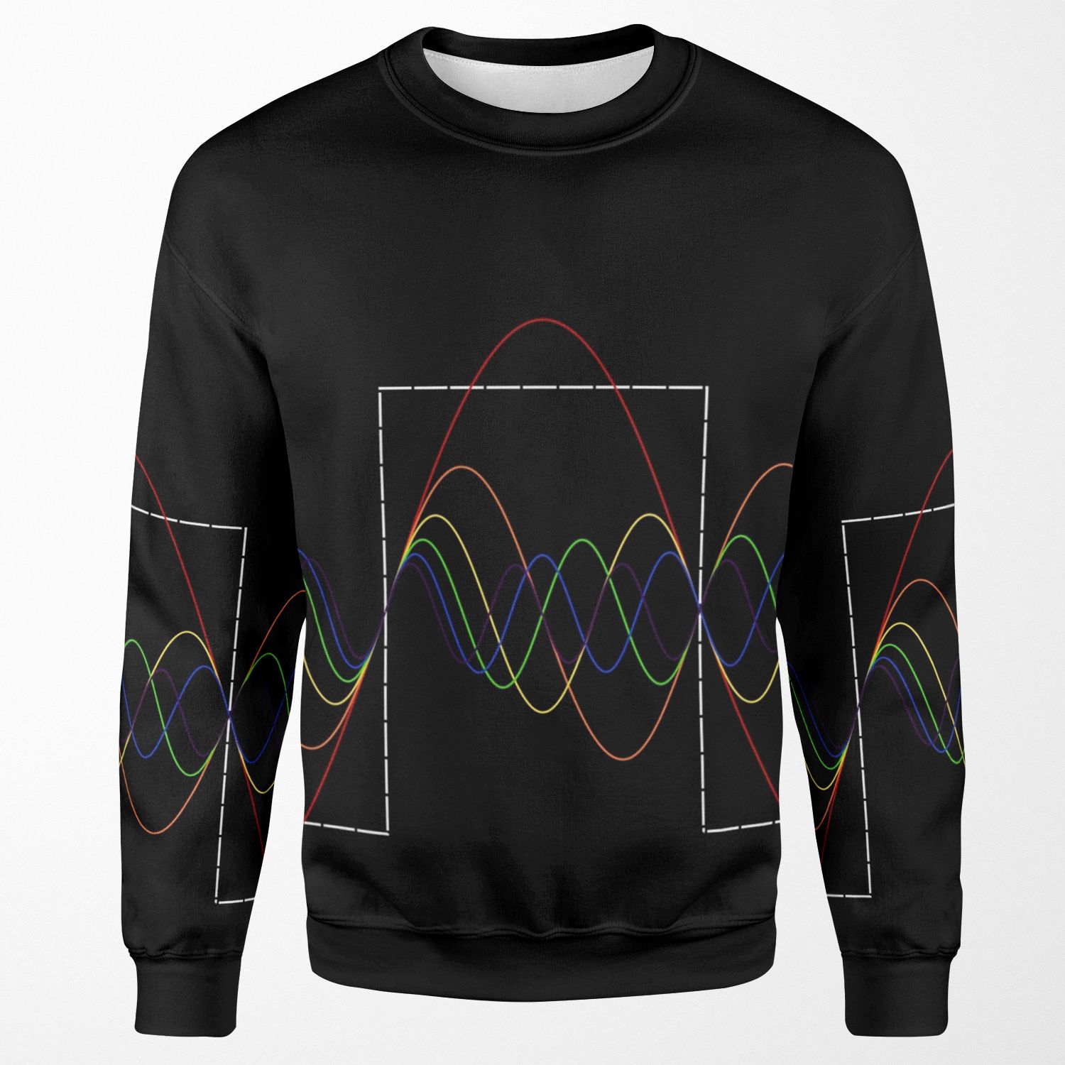 Square Wave Fourier Transform Night Edition All-over-print Unisex Sweatshirt