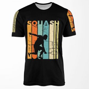 Squash Player Gift Tennis Retro Team All-over-print T-shirt