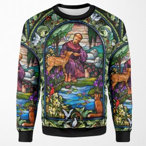 St Francis Stained Glass All-over-print Unisex Sweatshirt