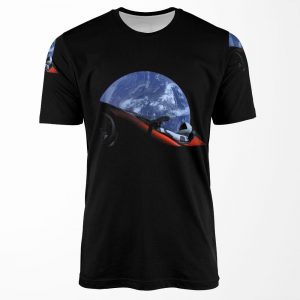 Starman In Tesla Roadster In Space All-over-print T-shirt
